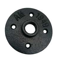 1/2 3/4 inch black malleable cast iron pipe fittings floor flange for DIY Floating Wall Shelves