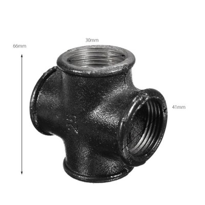 malleable iron black equal beaded crosses tee iron pipe fittings for pipe furniture