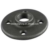 1" Black Malleable Threaded Iron Floor Flange Wall Mount