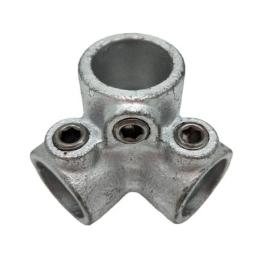 3 way pipe fitting side outlet elbow connector malleable iron pipe clamp joints